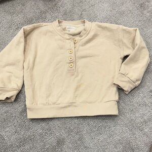Fin & Vince Kids Tan Button-Up Sweatshirt 2/3T
